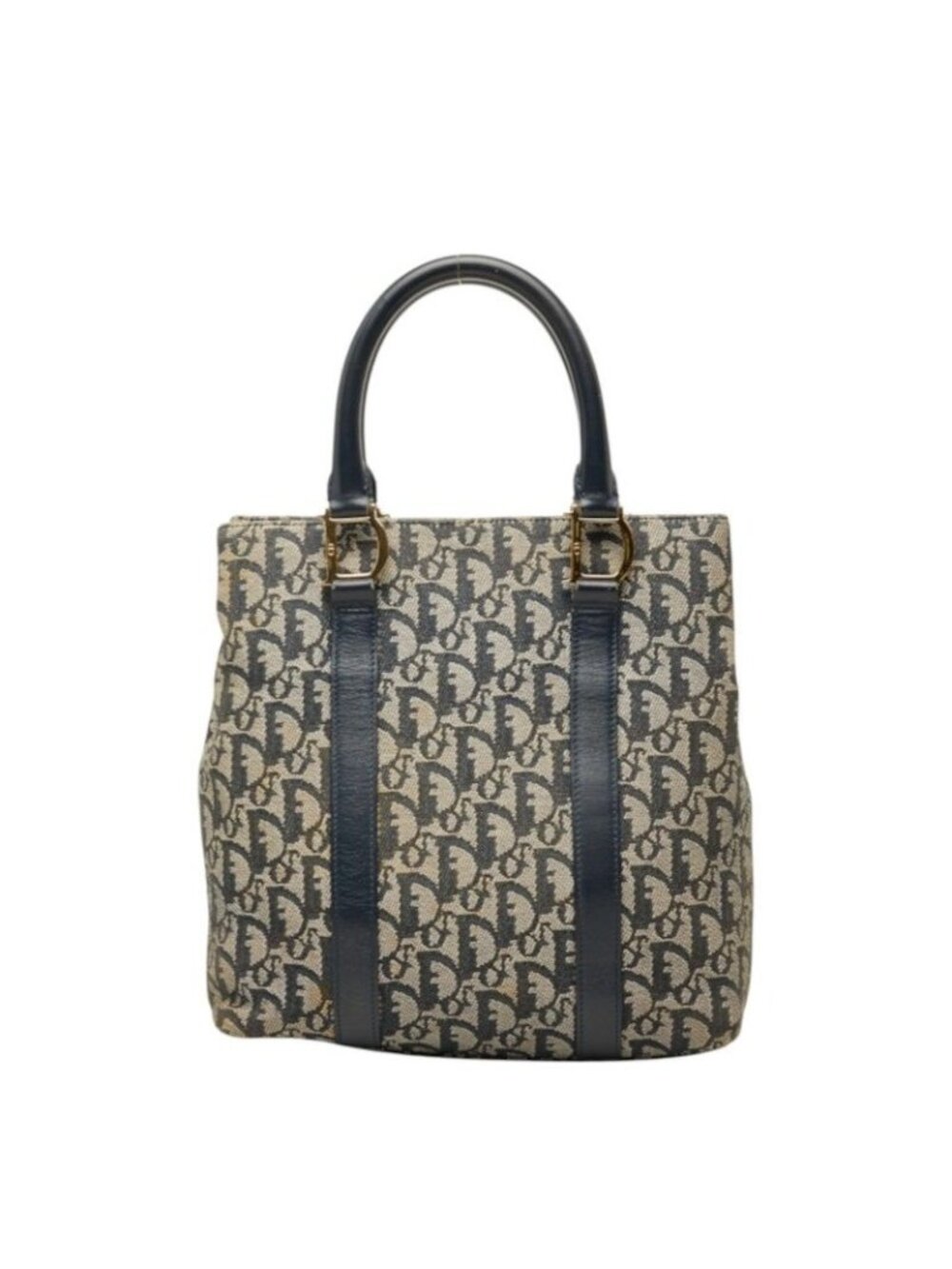 Dior Trotter Handbag Navy Canvas Leather
